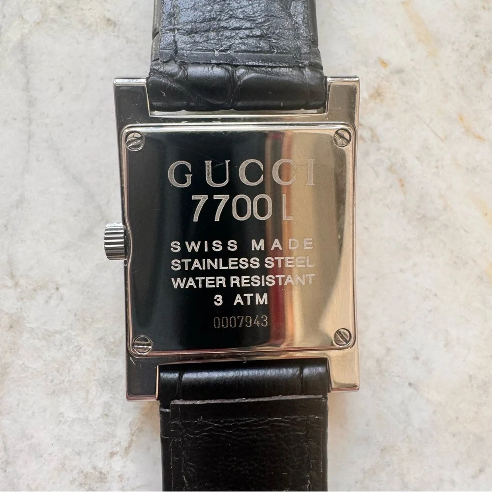Gucci Black Leather Watch